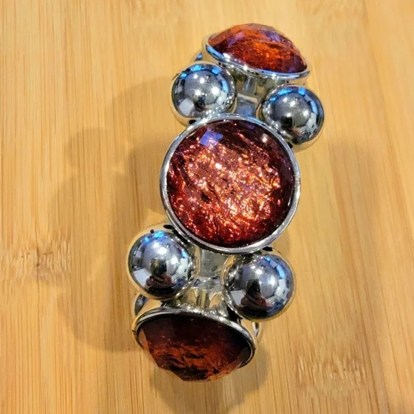 Beautiful Silver and Red Bracelet - Picture 2 of 5